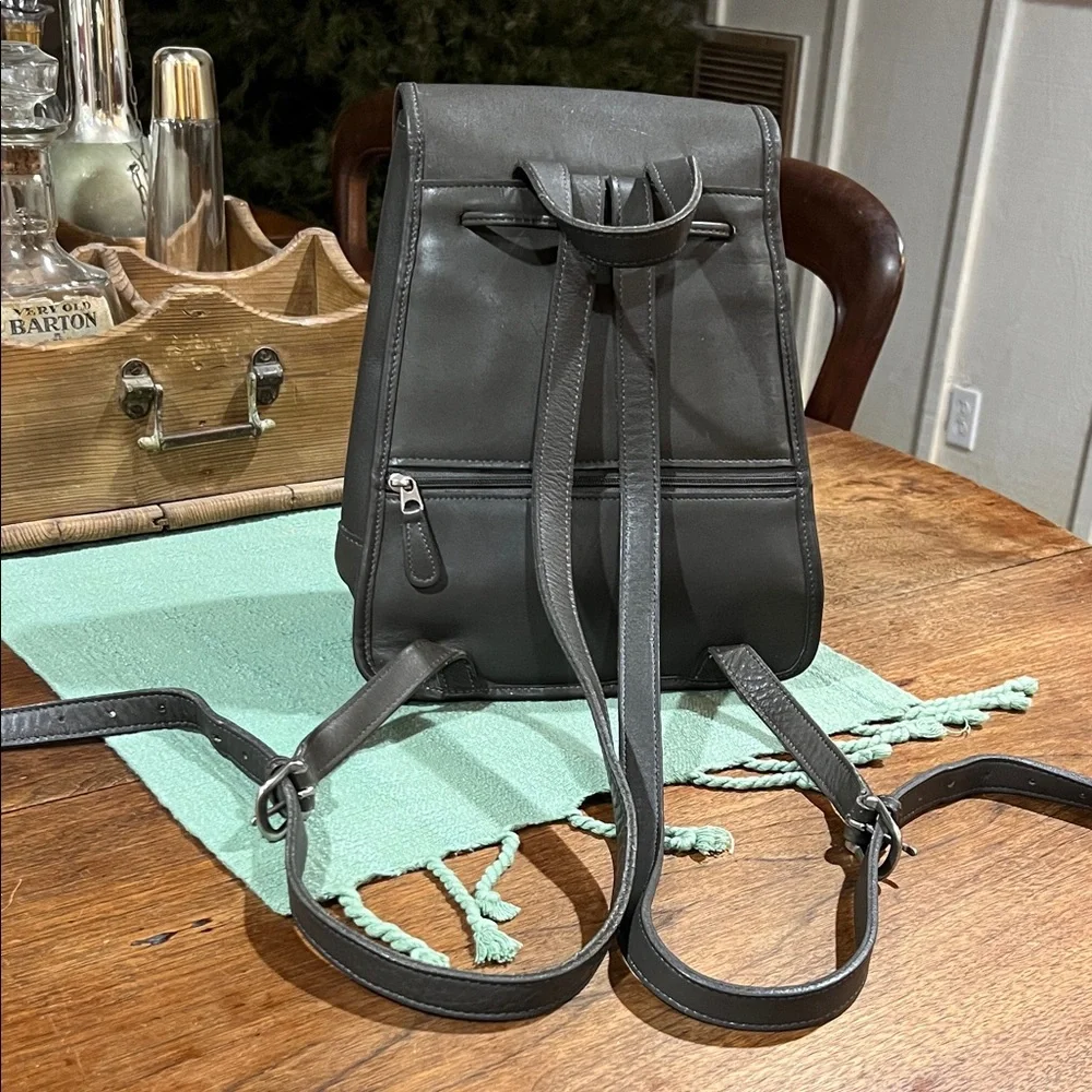 Coach 9791 Vintage Dark Gray Leather Backpack